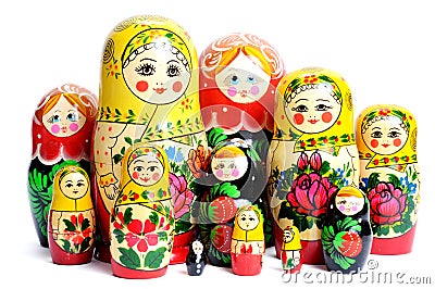 Russian doll on the white Stock Photo