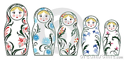 Russian dolls Vector Illustration