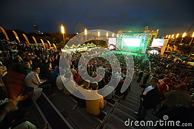 Russian fans gathered in Fanzone Editorial Stock Photo