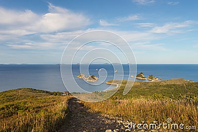 Russian Far Eastern Peninsula for Gamow. Islands called Entrance Stock Photo