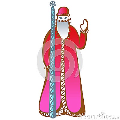 Russian Father Frost . Vector cartoon illustration Cartoon Illustration