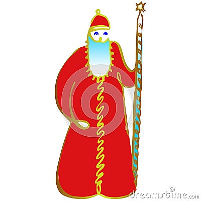 Russian Father Frost . Vector cartoon illustration Cartoon Illustration