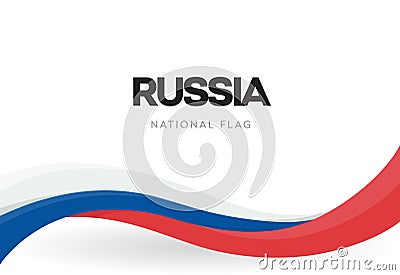 Russian Federation national waving flag banner. Russia unity day anniversary poster. Independence day patriotic ribbon Vector Illustration