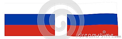 Russian Federation Russia flag. Simple and slightly waving ver Vector Illustration