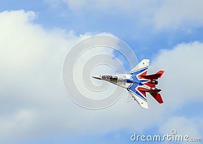 Russian fighter in the air Editorial Stock Photo