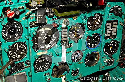 Russian Fighter Cockpit Stock Photo