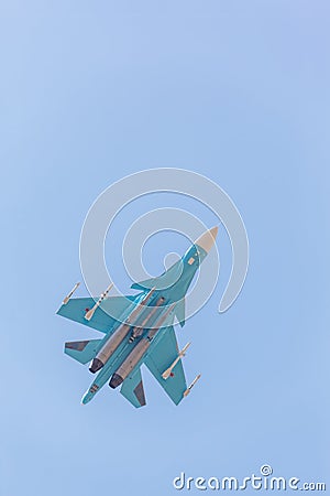Russian fighter demonstration flight Stock Photo