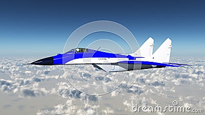 Russian Fighter Plane Cartoon Illustration