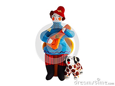 Russian folk clay toys of Dymkovo Stock Photo