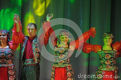 Russian folk dance group Editorial Stock Photo