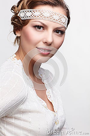 Russian folk girl Stock Photo