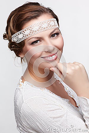 Russian folk girl Stock Photo