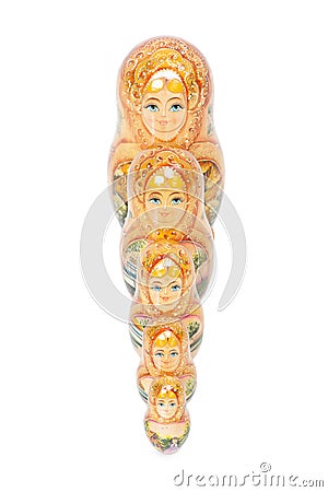 Russian folk wooden nesting doll Stock Photo