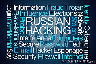 Russian Hacking Word Cloud Stock Photo