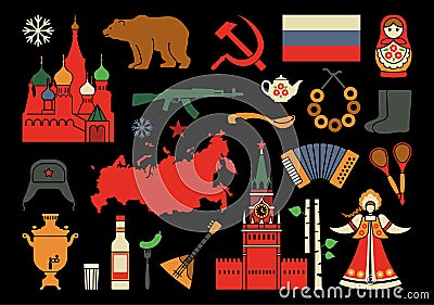 Russian icons Vector Illustration