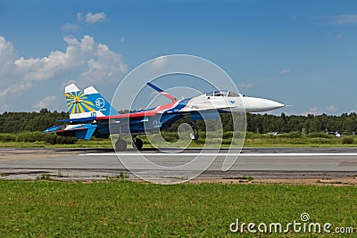 Russian Knights aerobatic group Editorial Stock Photo