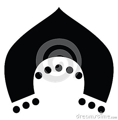 Russian kokoshnik, icon Vector Illustration