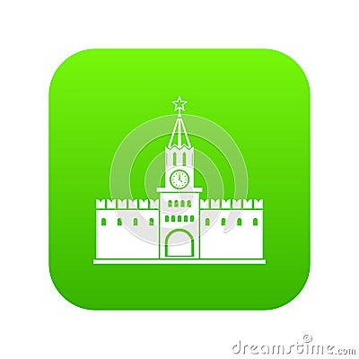 Russian kremlin icon digital green Vector Illustration