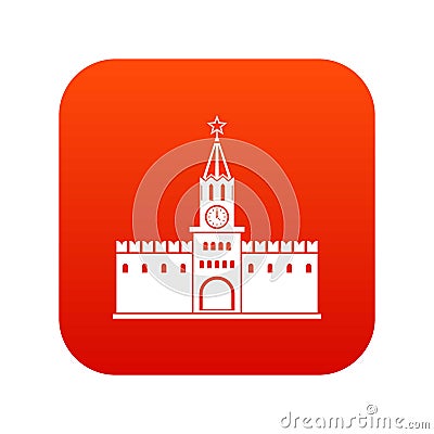 Russian kremlin icon digital red Vector Illustration