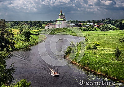 Russian landscape. Suzdal. Editorial Stock Photo