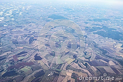 Russian landscape view from the plane Stock Photo