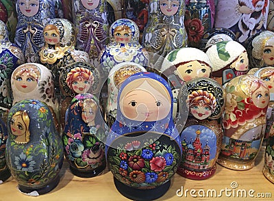 Russian matreshka doll souvenir Editorial Stock Photo