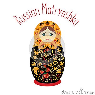 Russian Matryoshka Babushka Vector Illustration