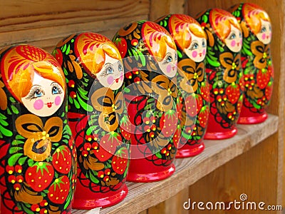 Russian Matryoshka Dolls Stock Photo
