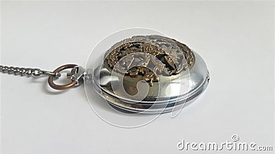 Russian mechanical pocket watches in honor of the discoveries of Antarctica. Editorial Stock Photo