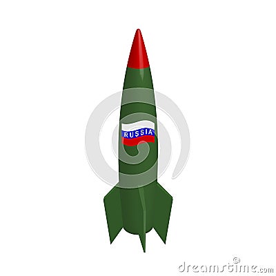 Russian military missile in the . Cartoon Illustration