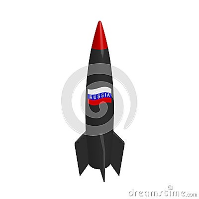 Russian military missile in the . Cartoon Illustration
