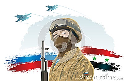 Russian military. Vector Illustration