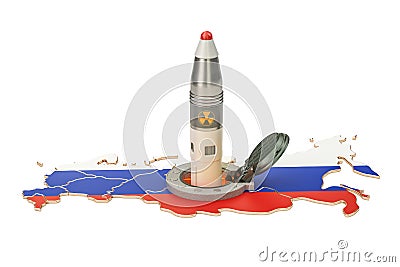 Russian missile launches from its underground silo launch facility, 3D rendering Stock Photo