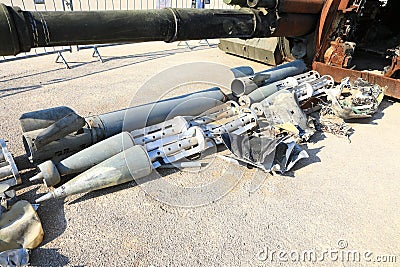 Russian missiles destroyed by Ukrainian army after Russian invasion Stock Photo