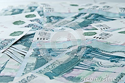 Russian money background Stock Photo