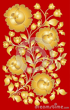 Russian national pattern style khokhloma. Vector Illustration