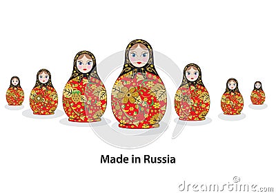 Russian national toy, souvenir Cartoon Illustration