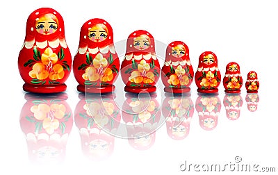 Russian nested dolls Stock Photo