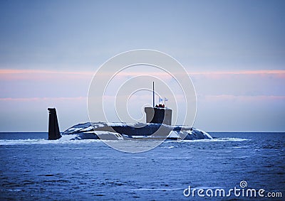 Russian nuclear submarine Stock Photo