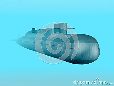 Russian Nuclear Submarine Cartoon Illustration