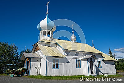 Russian Old Believers Church in Nikolaevsk Alaska Stock Photo