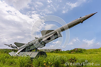 Russian operational tactical medium-range missile on combat duty Stock Photo