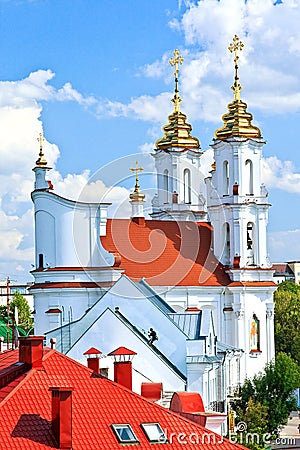 Russian Orthodox Assumption Cathedral in Vitebsk, Belarus. Stock Photo