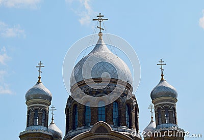 Russian orthodox church cupolas Stock Photo