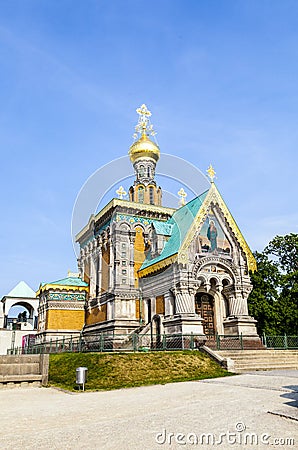 Russian Orthodox Church in Darmstadt Stock Photo