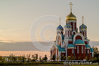 Russian Orthodox Church in honor of Saint George in the Kaluga region (Russia). Stock Photo