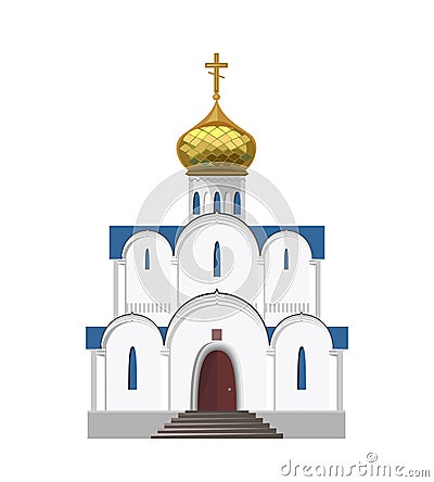 Russian orthodox church icon isolated on white background Vector Illustration