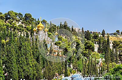 Russian Orthodox Church of Mary Magdalene in Jerusalem, Israel Stock Photo