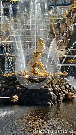 Russian palaces, fountains and parks. Editorial Stock Photo