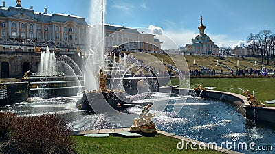 Russian palaces, fountains and parks. Editorial Stock Photo